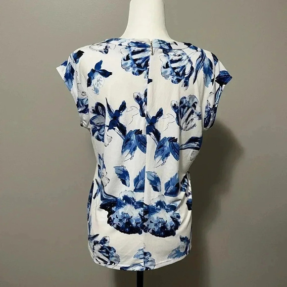 Karl Lagerfeld Paris Bow Knit Floral Blouse - Picture 6 of 11